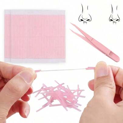 150/300pcs Disposable Thin Invisible Nose Strips & Eye Patches With Tweezers, Suitable For Facial Care And Beauty Salon