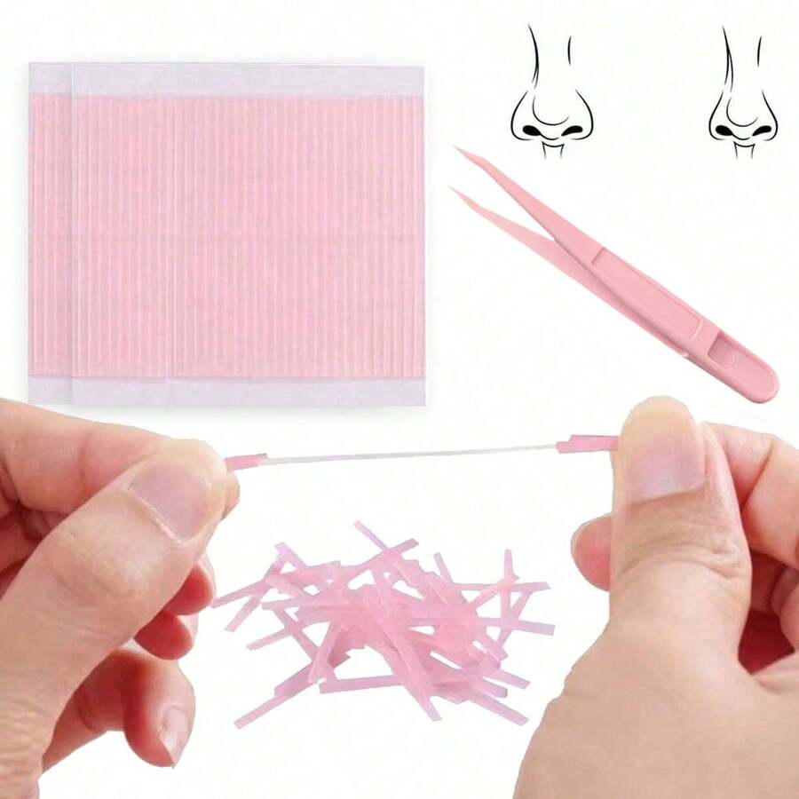 150/300pcs Disposable Thin Invisible Nose & Eye Patches With Tweezers, Suitable For Facial Care And Beauty Salons - Multicolor - View 1