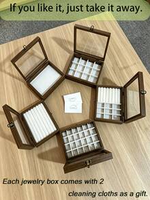 3 Tiers Jewelry Storage Box With Transparent Window, Multi-Functional Compartments, Dustproof Display Case, Organizer Gift Box For Women Necklace Bracelet Ring Earring Watch Accessories Storage - Multicolor - View 6