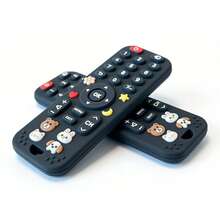 Baby Cartoon Remote Control Teether, Silicone Teething Toy, Infant Soothing Chew Toy - 黑色 - 查看 4