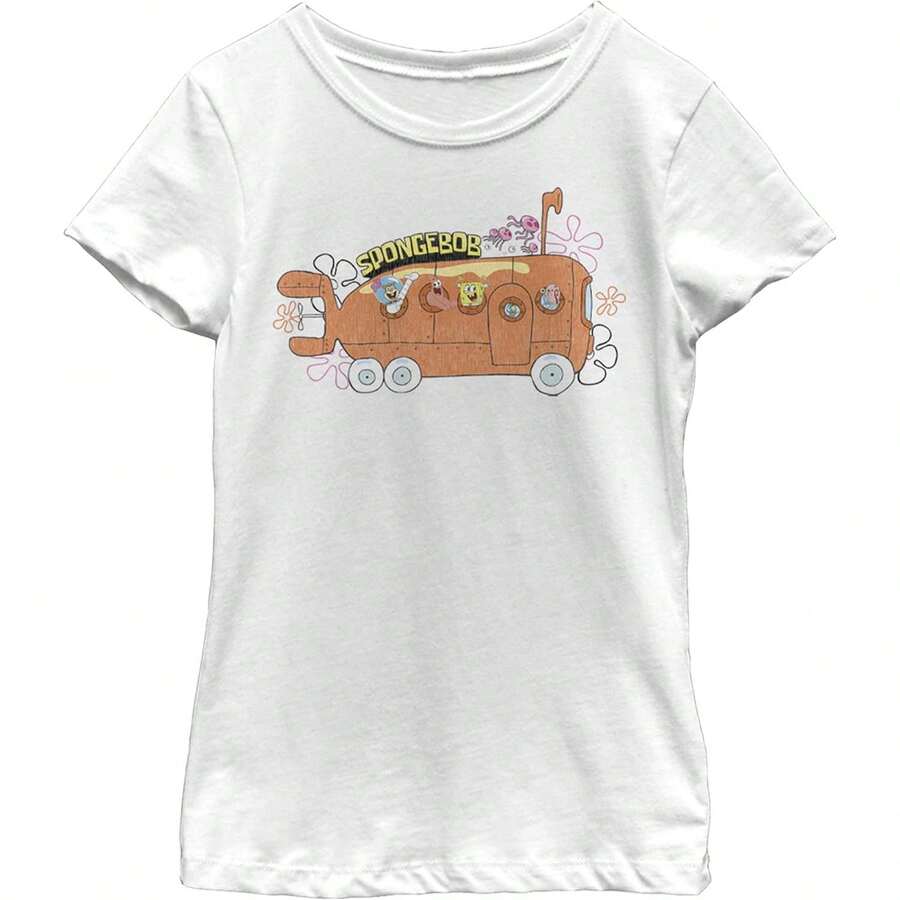 Bikini Bottom Bus Camiseta Niñas - Blanco - Ver 1