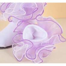 NEW-   Women Big Ruffle Ankle Socks,Double Lace Turn Cuff Lightweight Cotton Frilly Dress Cute Girl Sock With Ruffles,#W101 - Mixed Color 013 - View 6