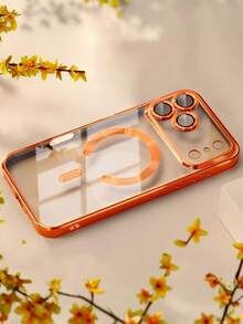 Luxury Plated Transparent Magnetic Wireless Charging Soft Phone Case, Compatible With IPhone 17 16 15 14 13 12 11 Pro Max Plus Air, Anti-Fall Anti-Shock Protective Case With Lens Cover - Silver - View 10