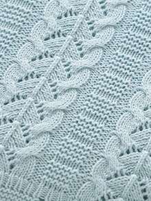 1 chiếc chăn em bé, chăn đan rỗng cho xe đẩy trẻ sơ sinh, chăn che máy lạnh cho trẻ sơ sinh, 100% cotton, 100*80cm, dùng được cả bốn mùa. - xanh nhạt - Xem 7