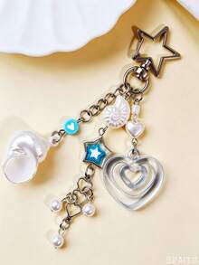 1pc Creative Summer Ocean Shell Starfish Wishing Bottle Keychain, Car Bag Pendant - Multicolor - View 8