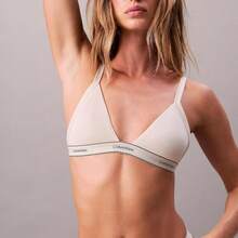 Calvin Klein Heritage Cotton Stretch Unlined Triangle Bra QF8369 Underwear  Women  Bras + Bralettes - 牡蠣灰 - 查看 1