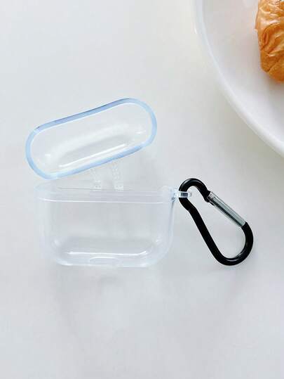1 hộp đựng tai nghe trong suốt, đơn giản và trang nhã, tích hợp móc treo màu đen, tương thích với tai nghe Bluetooth của Apple (Chỉ bao gồm hộp đựng, không kèm tai nghe)