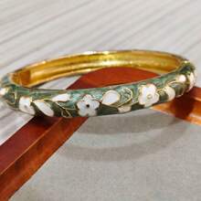 Brazalete de alta calidad con flor pequeña de esmalte cloisonné - Exquisitas florecillas - Ver 10