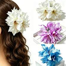 1 chiếc kẹp tóc hoa giả cỡ lớn kiểu Bohemian, thích hợp cho kỳ nghỉ và du lịch. - Nhiều màu - Xem 16