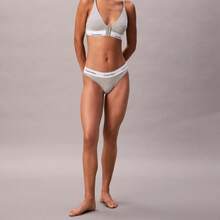 Calvin Klein Icon Cotton Modal Post Surgery Lightly Lined Triangle Bralette QF8507 Underwear  Women  Bras + Bralettes - Grey Heather - 查看 2