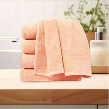 Toalla Antibacteriana Segura para Piel 100% Algodón Premium, Alta Absorción Suave Sin Irritación, Tamaños 30x50cm 35x75cm 70x130cm 90x150cm, Toalla Infantil Toalla de Mano Toalla de Baño Toalla Grande, Multicolor - melocotón - Ver 16