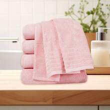 Toalla Antibacteriana Segura para Piel 100% Algodón Premium, Alta Absorción Suave Sin Irritación, Tamaños 30x50cm 35x75cm 70x130cm 90x150cm, Toalla Infantil Toalla de Mano Toalla de Baño Toalla Grande, Multicolor - rosa - Ver 16