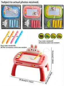 Pizarra magnética, juguetes para niñas de 1-2 años, tableta de dibujo, juguetes educativos, adecuado para bebés y niños de 1 a 3 años, regalo de cumpleaños (rosa claro) - Pizarra grande - Ver 12