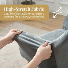 Ghế văn phòng không bánh xe, ghế bàn trang điểm, ghế trang điểm, ghế trang trí thoải mái, ghế sofa bọc nệm phong cách hiện đại giữa thế kỷ cho văn phòng tại nhà, vỏ bọc ghế ăn trang trí văn phòng, vỏ bọc ghế văn phòng lưng vừa co giãn, vỏ bọc bảo vệ ghế bành thường ngày - Nhiều màu - Xem 4