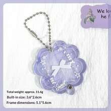 Lucky Four-Leaf Clover 1-Inch Photo Frame Keychain, Idol Photo Card Holder Set, Elevator Card Holder, High Definition, Scratch-Resistant - A - View 6