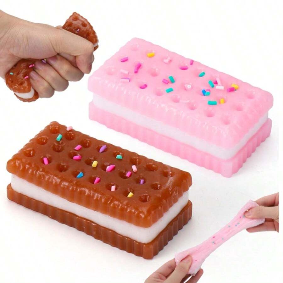 Soft Jelly Cream Rice Cake Texture, Fun & Interesting Gift Suitable For Office, Relaxation Toy, Perfect Decoration, Christmas Night Gift, Christmas Stress Relief Squeeze Toy - Multicolor - View 1