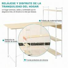 Minimalist Computer Desk With Large Tabletop And Organized Lower Shelf - Ideal For Home Office Or Study - Modern Design And Smart Functionality For Small Spaces - Comfort And Style Guaranteed - 淺褐色的 - 查看 3