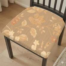 2/4/6pcs Plant Pattern Printed Stretch Seat Cushion Covers, Suitable For Home Decor, Living Room, Dining Room, Garden, Hotel, Party Events, Washable Polyester Material, Chair Seat Pad Covers - Multicolor - View 3