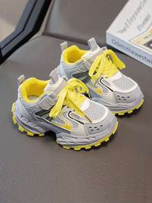 2026 New Lightweight Chunky Sneakers, Breathable Children's Running Shoes, Casual Outdoor Hiking Shoes Suitable For Boys And Girls - Yellow - View 3