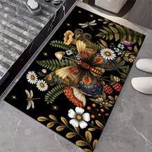 1 pezzo Tappeto da pavimento per cucina, tappeto di drenaggio in poliestere, motivo floreale, tappeto per cucina, soggiorno, ingresso, balcone, decorazione per la casa, antiscivolo, caffetteria, bar, vacanze, feste, camera da letto, tappetino per animali domestici, decorazione bagno, decorazione stanza - Multicolore - Visualizzare 11