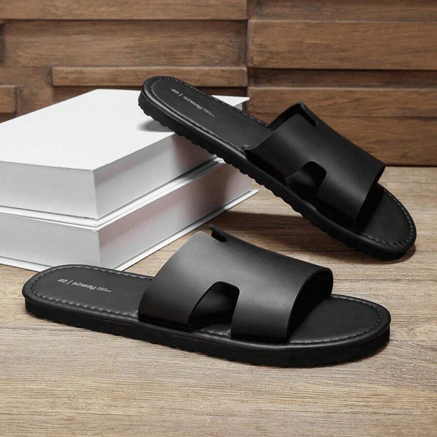 Men's Summer Sandals, Fashionable Versatile Men's Slippers, Men's Flat Sandals, Colorblock Design, Minimalist Flat Slippers, Vacation Beach Roman Sandals