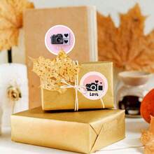 JOERBABU the little kangaroo Bobbie 502pcs/Roll Camera LOVE Pattern Stickers, 10 Assorted Designs, Christmas Gift Wrapping Labels, Scrapbook Stickers, Planner Gift Wrapping, Paper Craft Decoration, Party Gifts, Gift Box Decoration & Reward Stickers - Multicolor - View 4