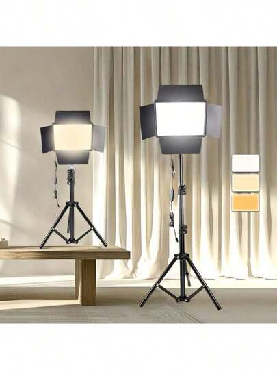 1 Bộ đèn LED chụp ảnh video, nguồn qua USB, chân máy 43 inch, đèn Softbox vuông 10 inch, 3 nhiệt độ màu có thể điều chỉnh, 4 tấm phản quang, thích hợp sử dụng trong nhà, không cần pin thích hợp cho chụp ảnh, quay video, phát trực tiếp, họp qua Zoom, đèn selfie có chân đế