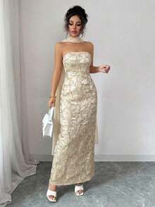 Women Midi Dresses - Champagne - View 7