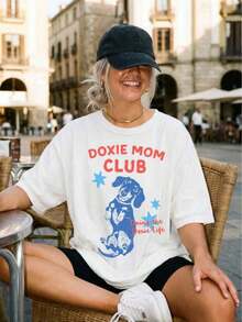 Camiseta Unisex para Uso Diario de Hombres y Mujeres, Camiseta Doxie Mom Club, Camiseta Dachshund Mom, Camiseta Divertida para Mamá de Perros, Regalo para Amantes de Perros Dachshund, Camiseta con Gráfico de Cachorro Lindo, Ropa de Uso Diario para Hombres, Camiseta de Mujer, Nuevo Modelo, Ropa de Verano para Mujer, Ropa de Vacaciones para Mujer, Ropa para Conciertos de Mujer, Ropa para Conciertos Country de Mujer, Ropa de Tallas Grandes para Mujer. - Blanco - Ver 1