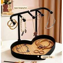 1pc Heart-Shaped Jewelry Organizer Rack, Luxury Multifunctional Jewelry Display Stand With Hooks For Necklaces, Bracelets, Earrings, Rings, Watches, Ideal For Bedroom Dresser, Entryway, Dorm Room, Thoughtful Gift - A - View 5
