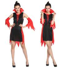 Carnival Women's Vintage Gothic Vampire Costume, Charming Witch Ghost Role Play Party Dress - Multicolor - View 2