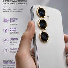 Arvin 9H HD Clear CD Texture Camera Lens Protector With Installation Locator Anti-Fall Anti-Shatter Metal Individual Ring Tempered Glass Lens Cover Strong Adsorption Phone Camera Screen Guard Compatible With Samsung Galaxy S26 Ultra S26 Plus S26 S25 Ultra S25 Plus S25 FE S24 Ultra S24 Plus S24 A57 A37 Galaxy Z Fold7 Fold6 Galaxy Z Flip7 Flip6 - Gold - View 3