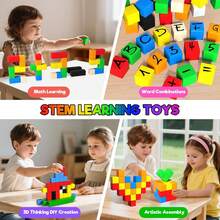 35/70pcs Colorful Magnetic Building Blocks Set, Robot Stacking Game, SMLE Toys For Kids, Educational Gift, Fun Magnetic Tiles Design Suitable For 3+ (Random Color) - Multicolor - View 3
