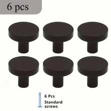 1-12pcs Gold Aluminum Alloy Drawer Pulls - Round Handles Suitable For Home, Applicable To Drawers, Cabinets, Wardrobes, Home Decor - Black - View 11