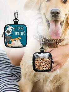 1pc Cartoon Pattern Pet Treat Bag, Portable Training Set, With Hook Zipper Bag, Cat Food Bag, Dog Food Bag, Pet Bag - Multicolor - View 3