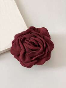 1pc Multi-Layer Fabric Rose Hair Clip, Large Size Hair Barrette, Women's Hair Accessory. Ideal For Vacations, Summer Outfits And Beach Looks. - Shark Clip - View 3