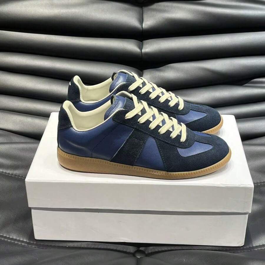 Zapatos casuales unisex, talla 36-45, zapatos casuales de mujer y zapatos deportivos de hombre, zapatos planos de suela blanda con cordones, zapatos cómodos y livianos de hombre para uso diario, de corte bajo,,,,,Nuevas zapatillas de entrenamiento retro alemanas para hombre, zapatillas casuales versátiles de cuero genuino con suela suave, zapatillas con cordones y suela plana estilo , zapatillas de skate. - Gris Claro - Ver 1