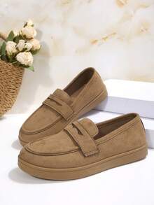 Hidkat Women's Spring New Arrival Elegant Slip-On Loafers, Lightweight & Comfortable, Versatile Flat Shoes - Khaki - View 7