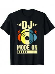 Humorous DJ Mode Activated Humorous DJ Affection Retro T-Shirt Present Unisex - Negro - Ver 1