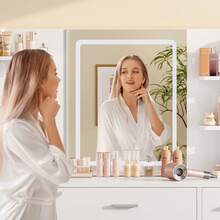 Large Vanity Desk With Mirror And Lights, Makeup Vanity With 9 Drawers, Makeup Desk With Charging Station And Ample Storage,White Dressing Table For Bedroom Room (White) - US B Type Plug(110-127V) - View 8