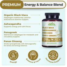 Organic 4-Herb Blend Supplement – Black Maca Root, Ashwagandha, Fenugreek, Panax Ginseng For Adults - 1 - 查看 3