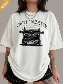 Divine Rivals Quote Typewriter T-Shirt, 100% Cotton Iris Winnow Fan Tee, Bookish Merch For Readers - White - View 6