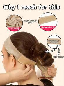 1pc Velvet Non-Slip Headband, Adjustable Non-Slip Hook And Loop Fastener Strap, Sweat-Absorbent And Convenient, Keeps Your Headscarf In Place, Suitable For Daily Outfits, Shopping, Gatherings, Can Be Paired With Hats, Headscarves, Hijabs And More - Black - View 12