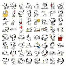 SNOOPY 1set/ 64pcs  Stickers Cartoon Cute And Fun DIY Decorative Phone Notebook Waterproof Stickers, Perfect Small Gifts For Fans, Family, And Friends, Preferred Gift For Best Friends/Couples, Summer Atmosphere Small Items For Daily Matching - Multicolor - View 7