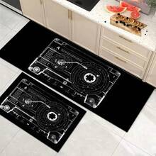 1pc Magnetic Tape Pattern Printed Floor Mat, Silica Gel Kitchen Carpet, Kitchen Mat, Rug, Easy To Clean, Rectangular Printed, Suitable For Living Room, Bedroom, Hallway, Bathroom, Laundry Room - Polyester Carpet, Suitable For Indoor And Outdoor Home Decor - Multicolor - View 8