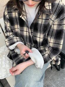 Long-Sleeved Shirt With Buttons And Dropped Shoulders - Black - View 3
