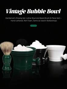 Bộ dụng cụ cạo râu tối giản phong cách retro - Bát cạo râu + Cọ cạo râu, dụng cụ chăm sóc râu thủ công dành cho nam giới - 2 cái - Xem 7