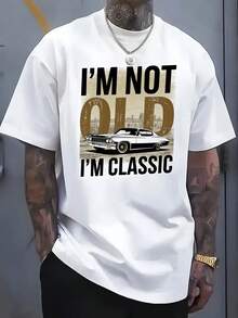 Camiseta retro para hombre| Tema retro clásico americano, estilo casual, cuello redondo, manga corta, para todas las estaciones, tela ligeramente elástica. - Blanco - Ver 1