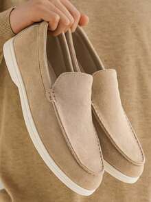 Comfortable And Non-Slip Men's Loafers, High-Quality Slip-On Casual Shoes, Durable And Lightweight Men's Shoes, Plus Sizes 39-46 Men's Hiking Shoes - 卡其色 - 查看 2