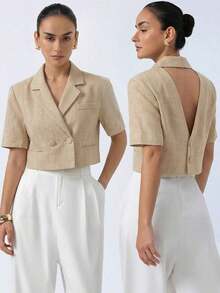 Women Blazers - 杏 - 查看 12